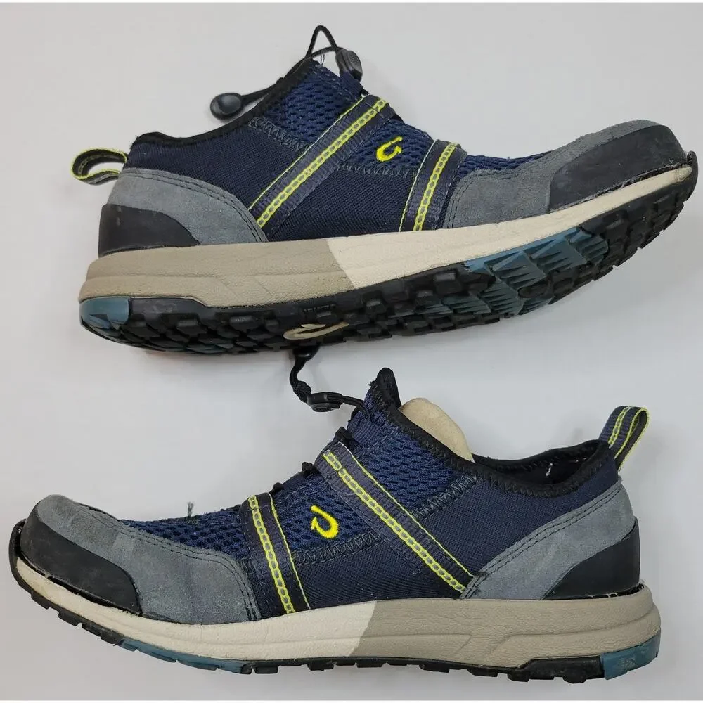 Olukai Kai'l Trainers Men's Size 8 Blue Yellow Mesh Trail Running Shoes Sneakers